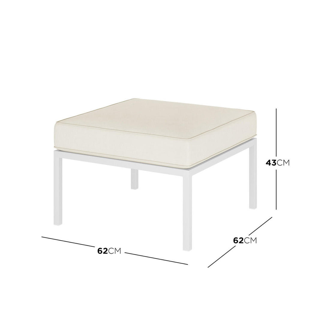 Hulupo 4 Seater Aluminium Outdoor Sofa Set - Cream White