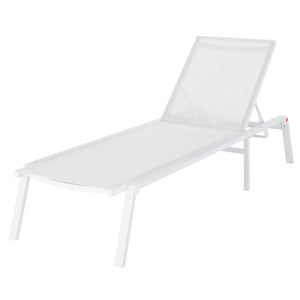 Jabari Textilene Aluminium Outdoor Sunbed in Cream White