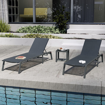 Jabari Sunbed & Utila Table Outdoor Lounge Set - Dark Grey - Lifestyle