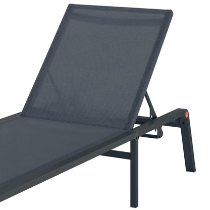 Jabari Sunbed & Utila Table Outdoor Lounge Set - Dark Grey
