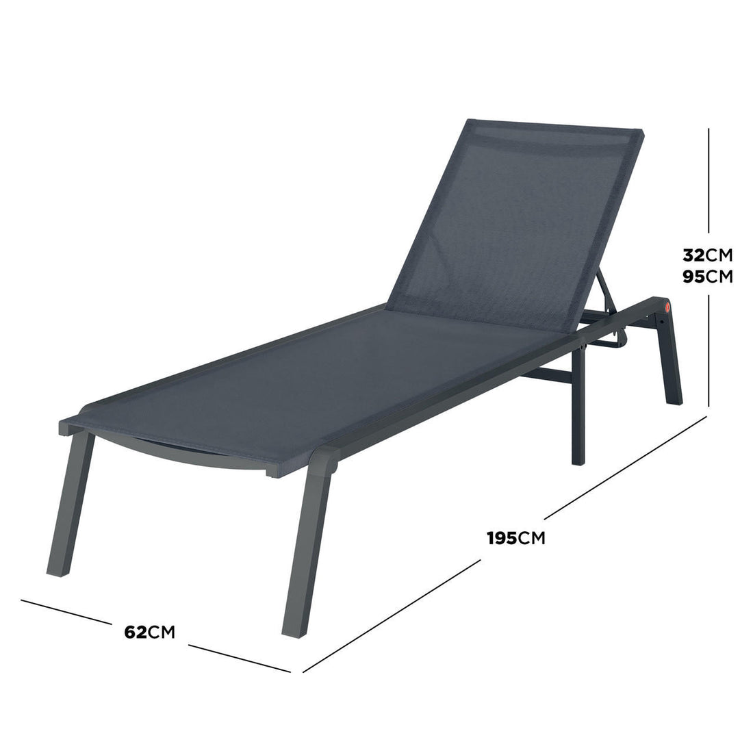 Jabari Sunbed & Utila Table Outdoor Lounge Set - Dark Grey