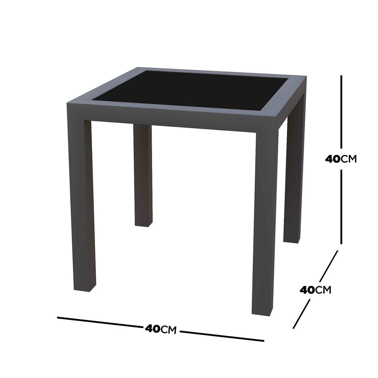 Jabari Sunbed & Utila Table Outdoor Lounge Set - Dark Grey