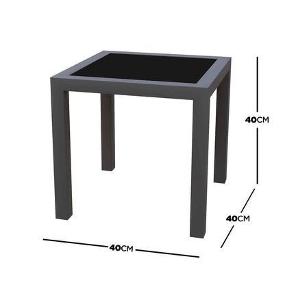 Jabari Sunbed & Utila Table Outdoor Lounge Set - Dark Grey