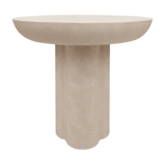 Jareth 80cm Round Concrete Outdoor Entry Table in Ivory