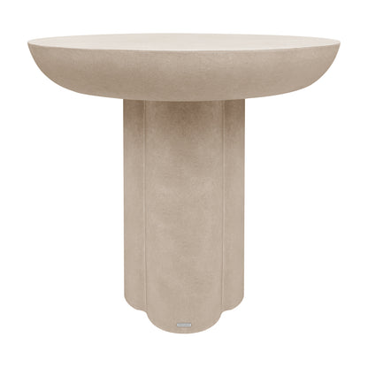 Jareth 80cm Round Concrete Outdoor Entry Table in Ivory