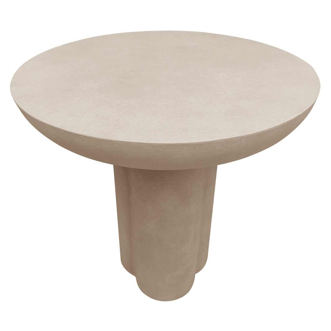 Jareth 80cm Round Concrete Outdoor Entry Table in Ivory