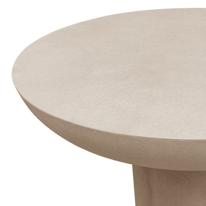 Jareth 80cm Round Concrete Outdoor Entry Table in Ivory