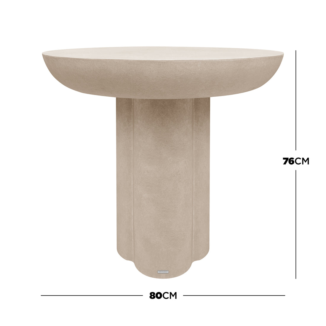Jareth 80cm Round Concrete Outdoor Entry Table in Ivory