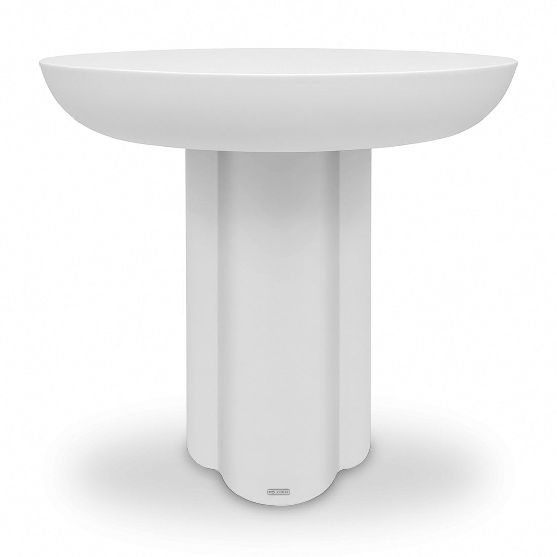 Jareth 80cm Round Concrete Outdoor Entry Table in White