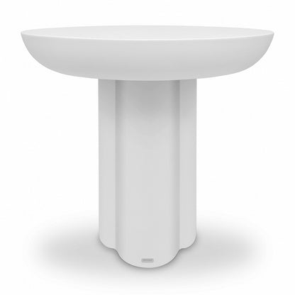 Jareth 80cm Round Concrete Outdoor Entry Table in White