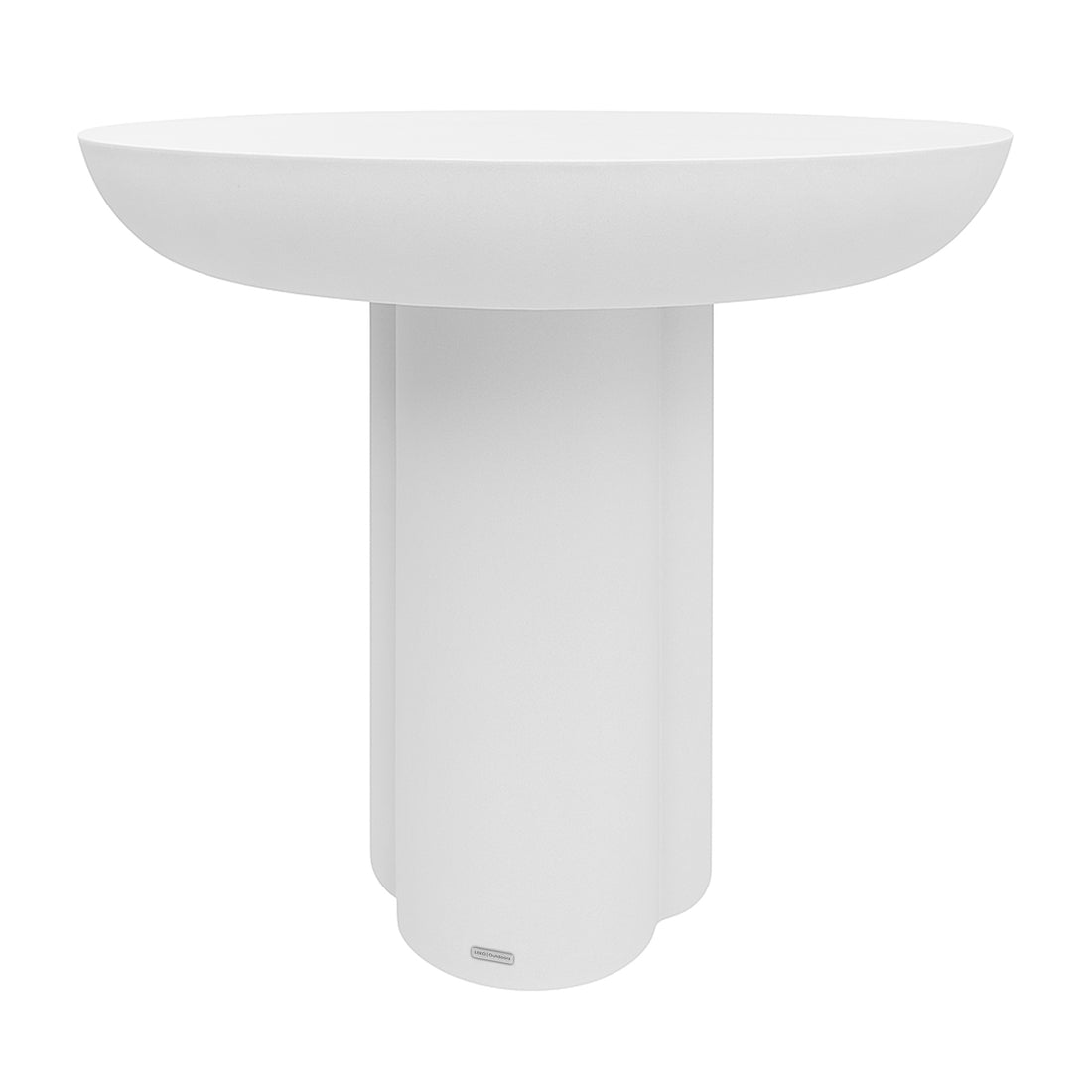 Jareth 80cm Round Concrete Outdoor Entry Table in White