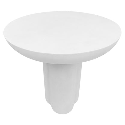 Jareth 80cm Round Concrete Outdoor Entry Table in White