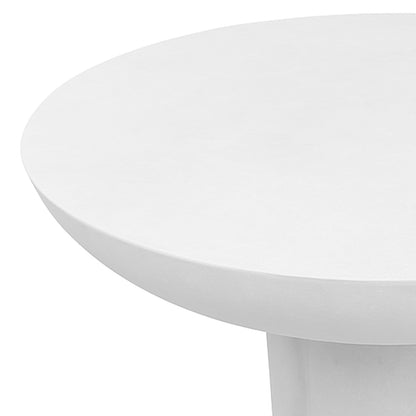 Jareth 80cm Round Concrete Outdoor Entry Table in White