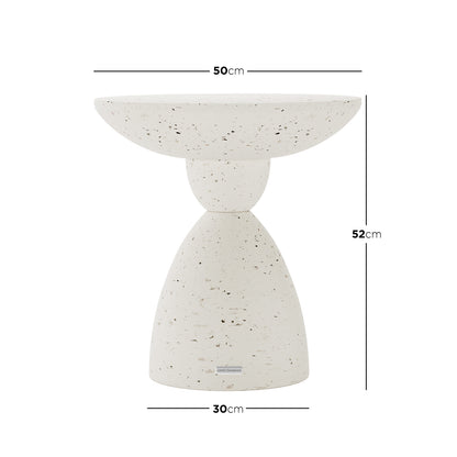 Dimensions of Junia Terrazzo Indoor Outdoor Pedestal Concrete Side Table: 50cm (W) x 50cm (D) x 52cm (H)