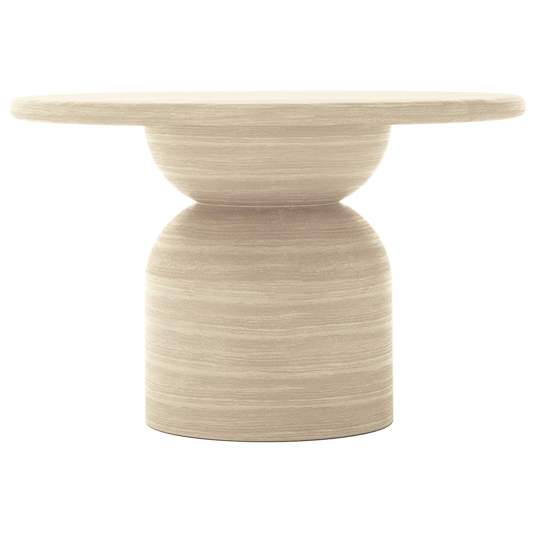 Krates & Mindanao 5pc Outdoor Concrete Dining Set features a sleek white round table with a sturdy round base, paired with durable wicker chairs, ideal for stylish outdoor dining.