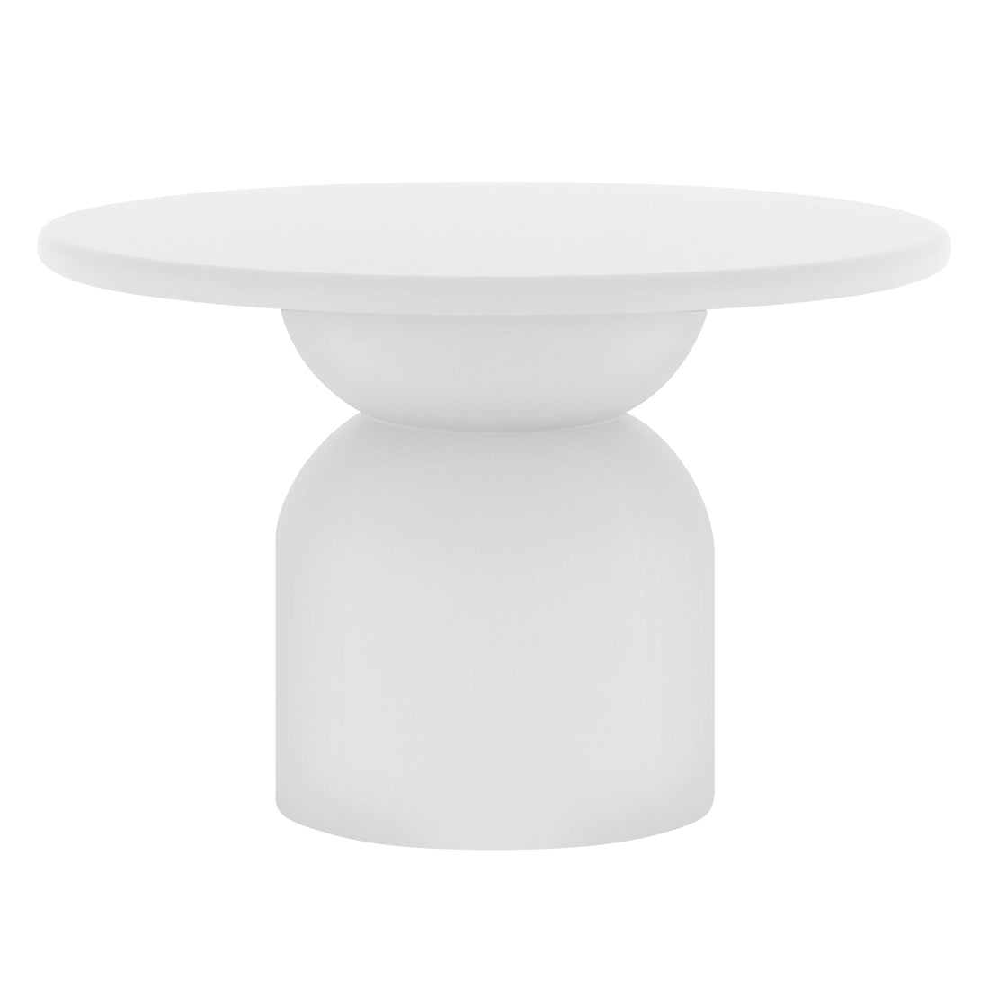 Krates 120cm Round Indoor/Outdoor Concrete Dining Table - White