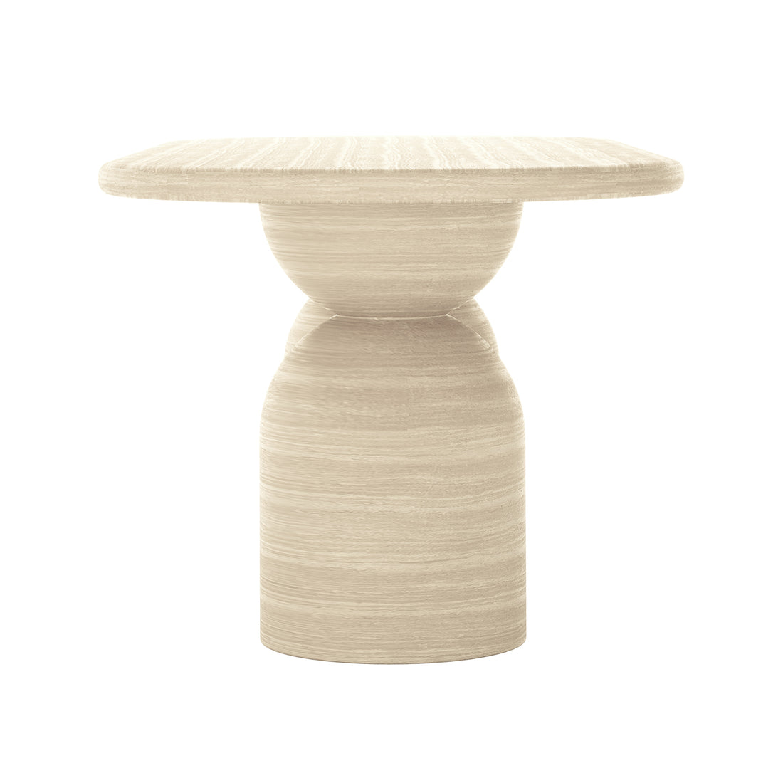 Lumen 220cm Oval Indoor/Outdoor Concrete Dining Table Beige features an elegant oval shape with a sturdy cone-shaped base, ideal for modern dining settings, both indoors and semi-outdoors.