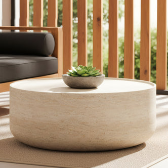 Myrtle 80cm Outdoor Concrete Coffee Table in Beige