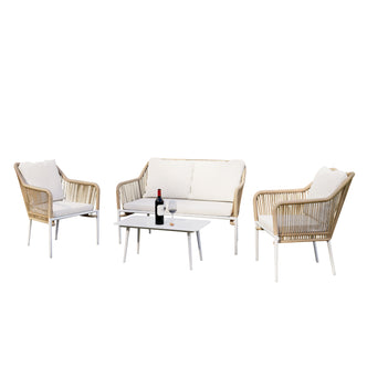 Navarre 4 Seater Aluminum Outdoor Sofa Set - Natural