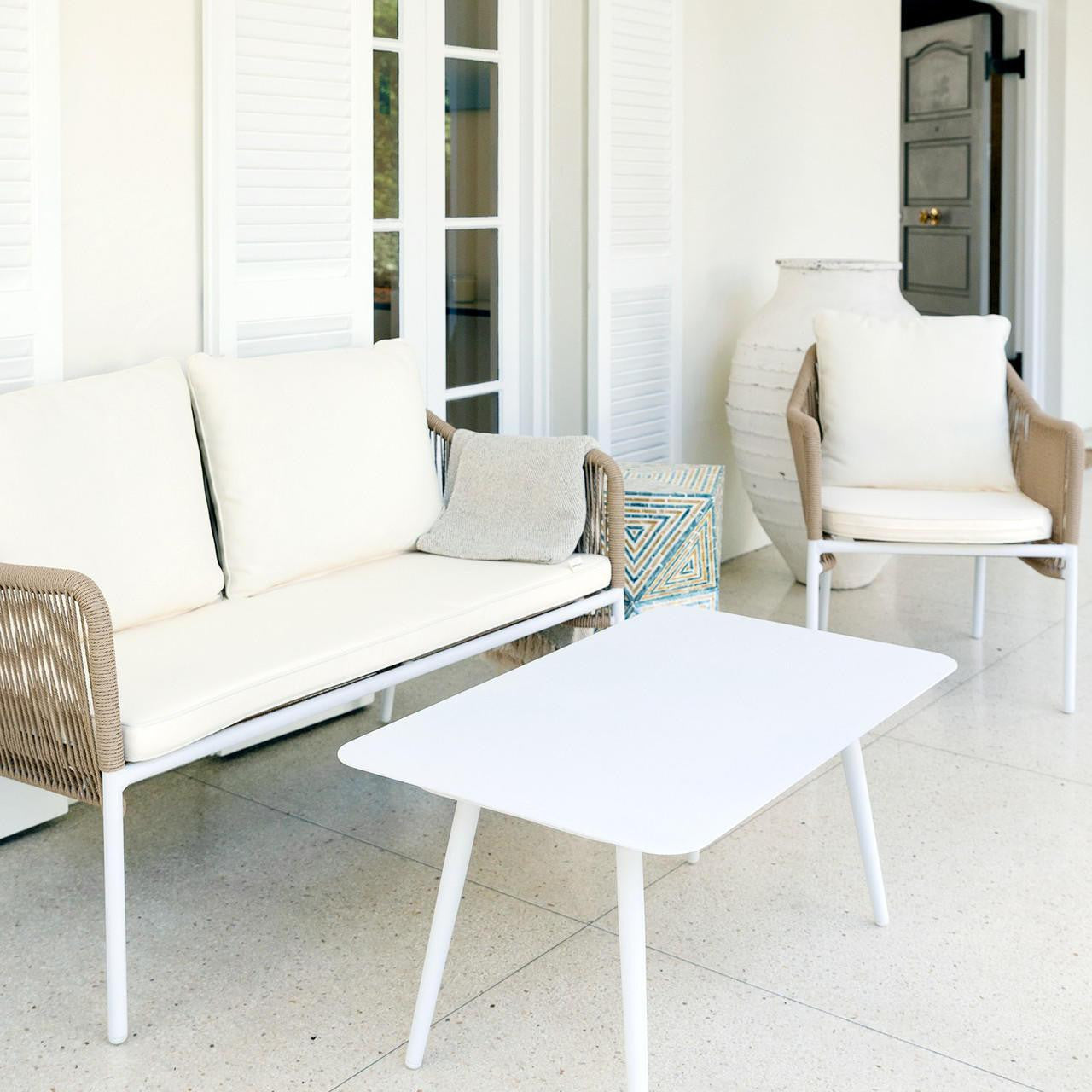 Navarre 4 Seater Aluminum Outdoor Sofa Set - Natural