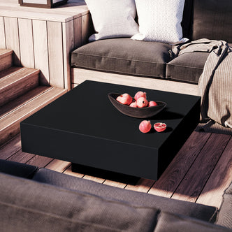 Noosa Square Concrete Outdoor Coffee Table - Black - Lifestyle