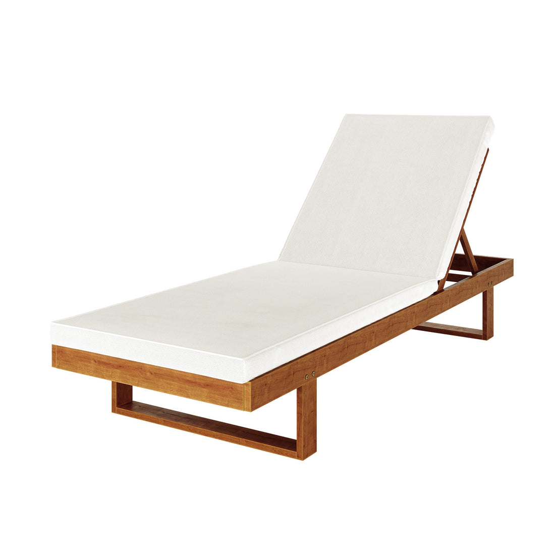 Panay Solid Timber Outdoor Sun Lounger Set of 2 in Cream Timber, showcasing wooden frames with white cushions and adjustable backrests, ideal for stylish outdoor relaxation and durability.