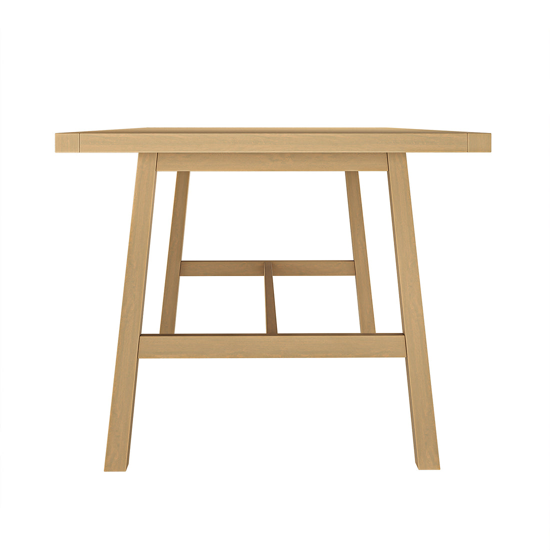 Close-up of the Pangee 6-Seater Timber Outdoor Dining Set showcasing its sleek wooden table surface and sturdy wooden frame, ideal for stylish Mediterranean-inspired outdoor dining.