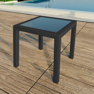 Utila Aluminium Outdoor Side Table - Grey - Lifestyle
