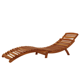 Wave Timber Outdoor Foldable Sun Lounge Natural featuring a curved wooden design, showcasing its ergonomic wave shape and foldable structure made from durable eucalyptus wood, ideal for versatile outdoor relaxation.
