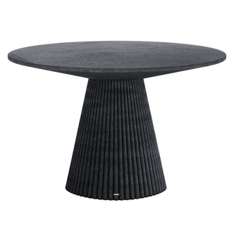 Xander 120cm Fluted Outdoor Concrete Dining Table Grey Marble