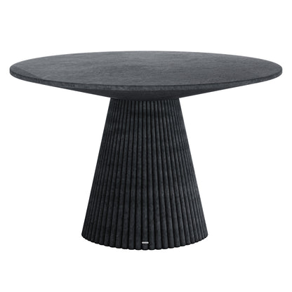 Xander 120cm Fluted Outdoor Concrete Dining Table Grey Marble
