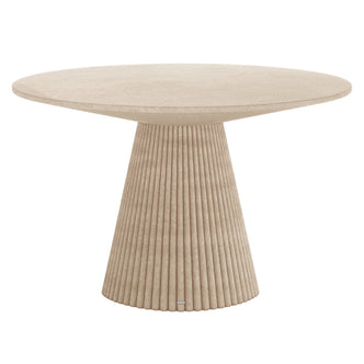 Xander 120cm Fluted Outdoor Concrete Dining Table in Ivory
