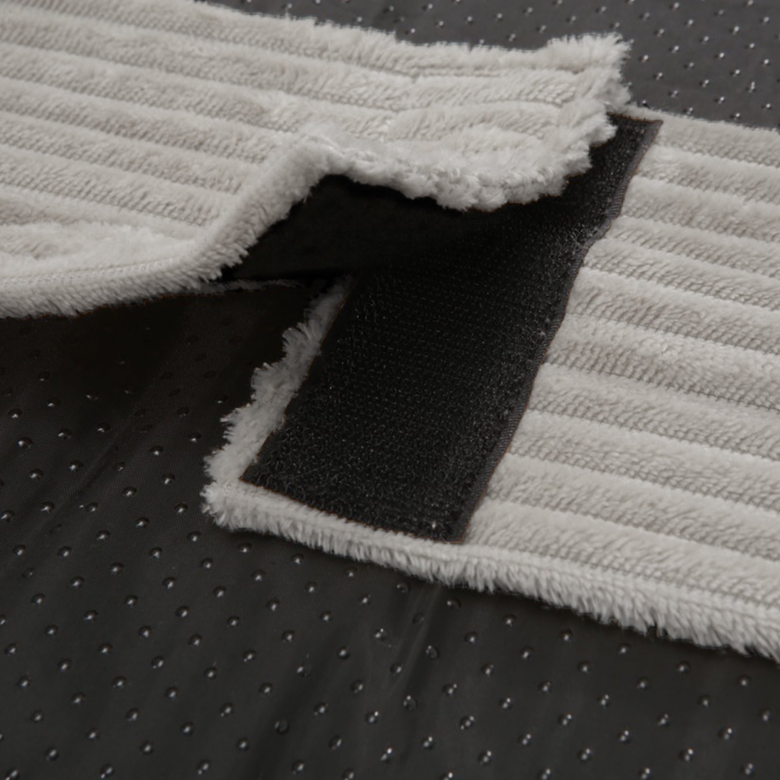Dax Extra Large Corduroy Dog Bed – Grey Comfort: Close-up showing soft corduroy texture, plush filling, and structured bolster sides for neck support, ideal for large dogs.