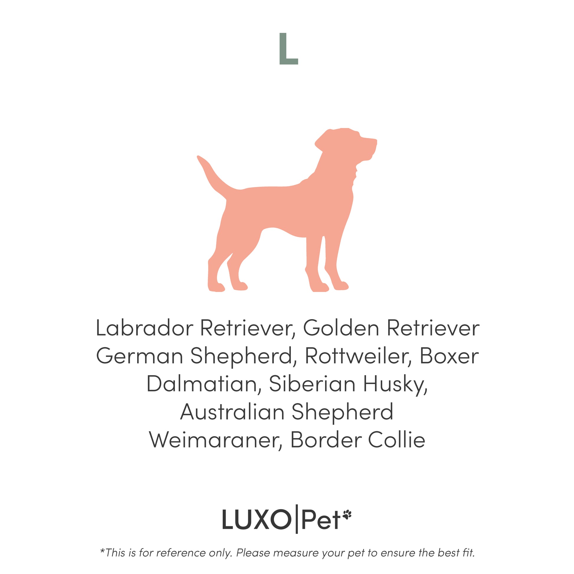 Tyro Luxe Large Orthopedic Pet Bed – Black & White, featuring a pink dog silhouette, a sleek black and white logo, and detailed text emphasizing its orthopedic support and stylish design for large dogs.