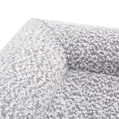 Tyro Luxe Large Orthopedic Pet Bed – Black & White, detailed close-up shows plush boucle fabric and thick memory foam, highlighting its spacious, supportive design for large dogs with non-slip base.