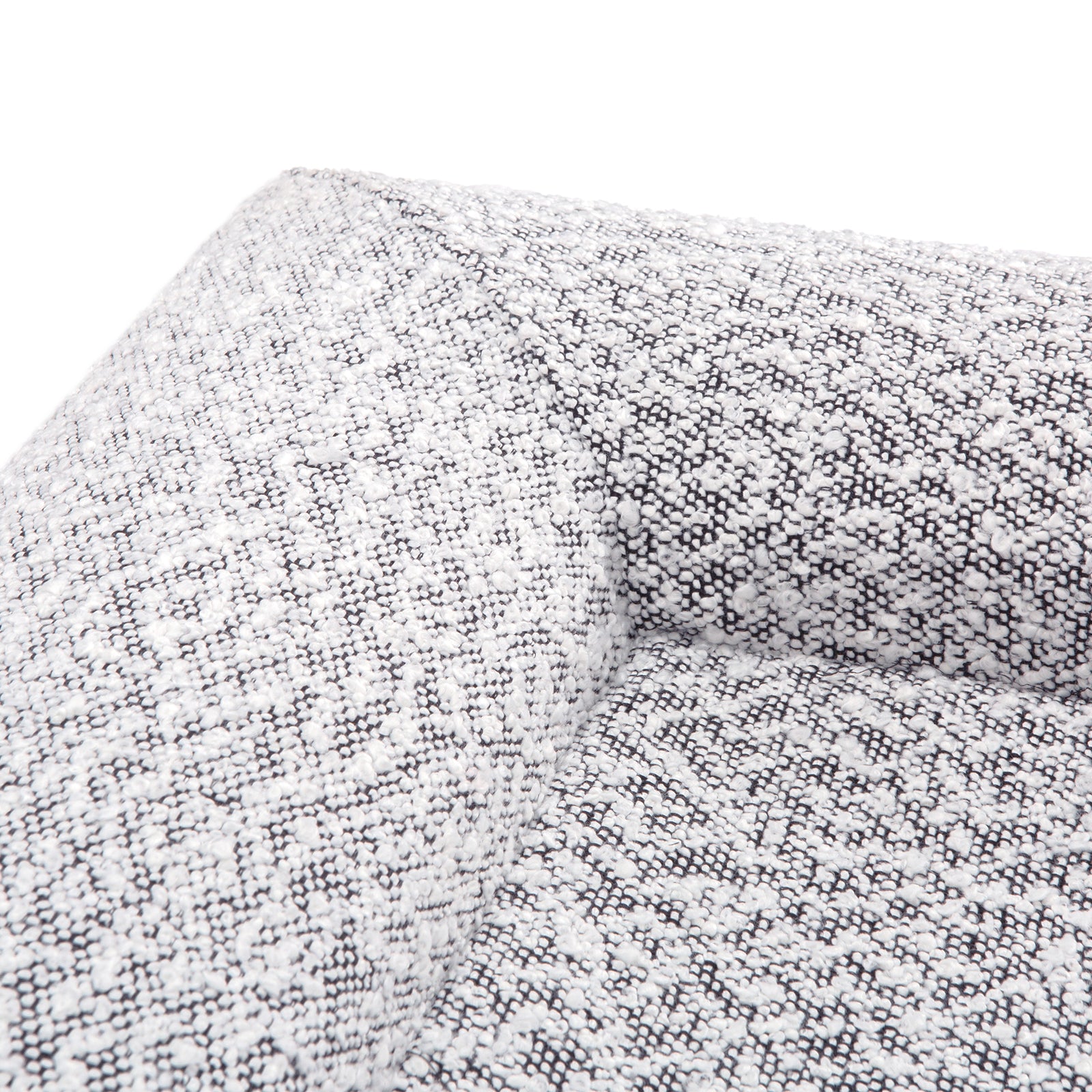 Close-up of the Tyro Luxe Medium Orthopedic Pet Bed showcasing its textured boucle cover and supportive orthopedic memory foam, designed for medium-sized pets seeking comfort and joint relief.