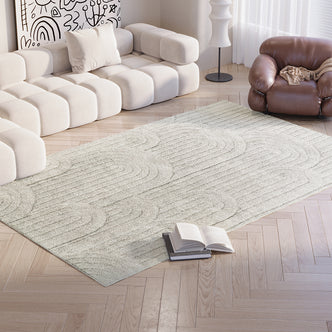 Aetherine Soft Contemporary Rug 200x300cm on a floor, showcasing its plush 12mm pile and modern design. The rug's soft texture and elegant pattern enhance the room's warmth and style.