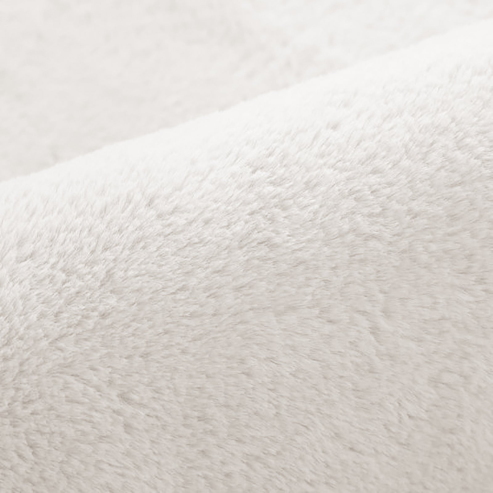 Azaliya 160x160cm Faux Rabbit Fur Floor Rug in Cream White, featuring a plush, high-pile texture resembling soft fleece, offering luxurious style and comfort for modern or minimalist interiors.