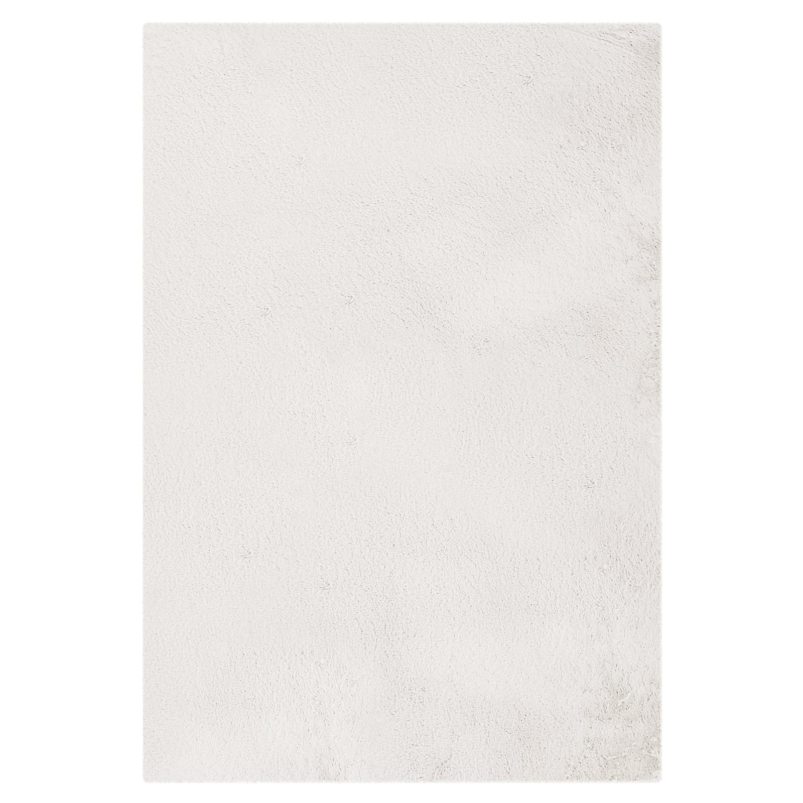 Azaliya 160x230cm Faux Rabbit Fur Floor Rug in Cream White, showcasing a uniform, off-white, textured surface resembling a plush, slightly fuzzy rug, ideal for minimalist and modern interiors.