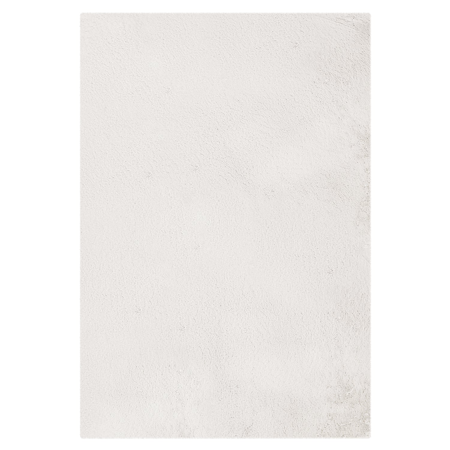 Close-up of the Azaliya 200x300cm Faux Rabbit Fur Floor Rug in Cream White, showcasing its soft, plush texture and looped surface, ideal for adding a luxurious touch to any modern or traditional space.