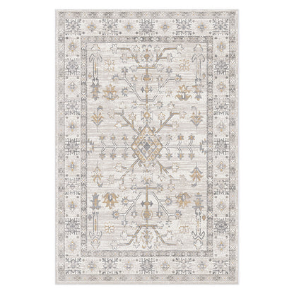 Bortan Persian Indoor Rug 160x230cm showcasing a vintage-inspired Oriental pattern with a central diamond medallion, floral motifs, and geometric border in neutral tones.
