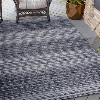 Faith Black and White Modern Outdoor Floor Rug 160x230 - Lifestyle
