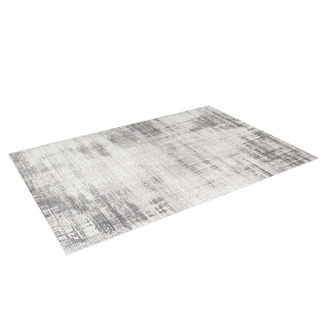Franco 160x230cm Medium Tufted Contemporary Indoor Rug features a distressed, abstract pattern in gray and off-white, crafted from polyester with a plush tufted design, perfect for modern interiors.