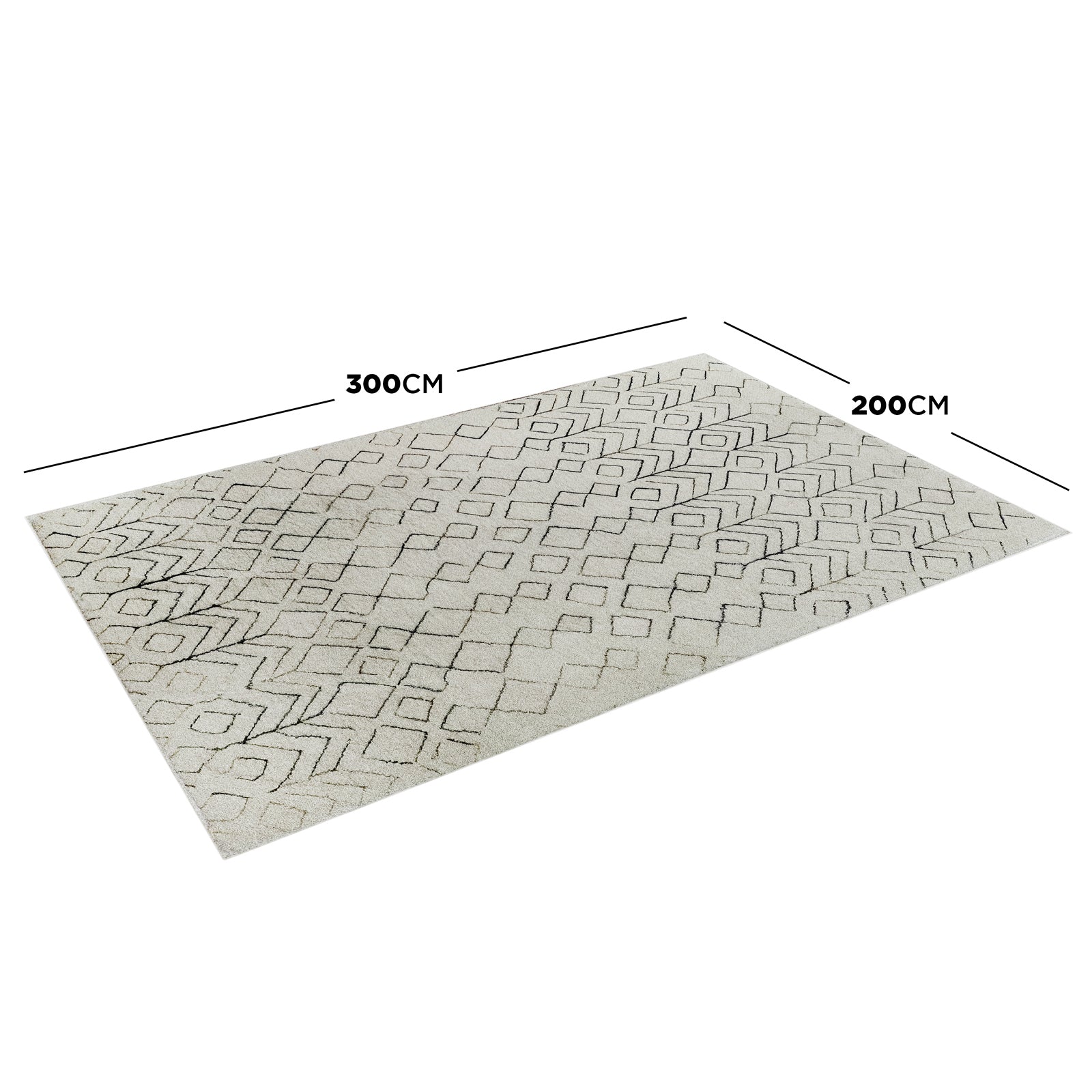 Hepirus Soft Contemporary Printed Rug 200x300cm showcased in a close-up, highlighting its plush, heat-printed texture and durable polyester fabric, perfect for modern interiors with anti-slip backing for secure placement.