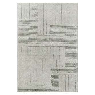 Close-up of the Jabeza Soft Contemporary Printed Rug 160x230cm, showcasing its detailed modern pattern and soft 12mm pile texture, highlighting its suitability for various home spaces.