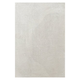 Lita 160x230cm Polyester Tufted Modern Abstract Rug featuring a light-beige textured surface with subtle swirl patterns, providing a soft, stylish addition to any room.