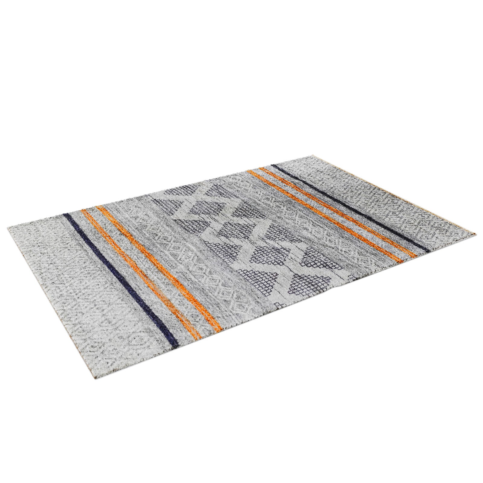 Close-up of the Naomi Scandinavian Style Modern Rug 160x230cm, showcasing its intricate tribal-inspired print design and textured surface, ideal for enhancing minimalistic or neutral home decor.