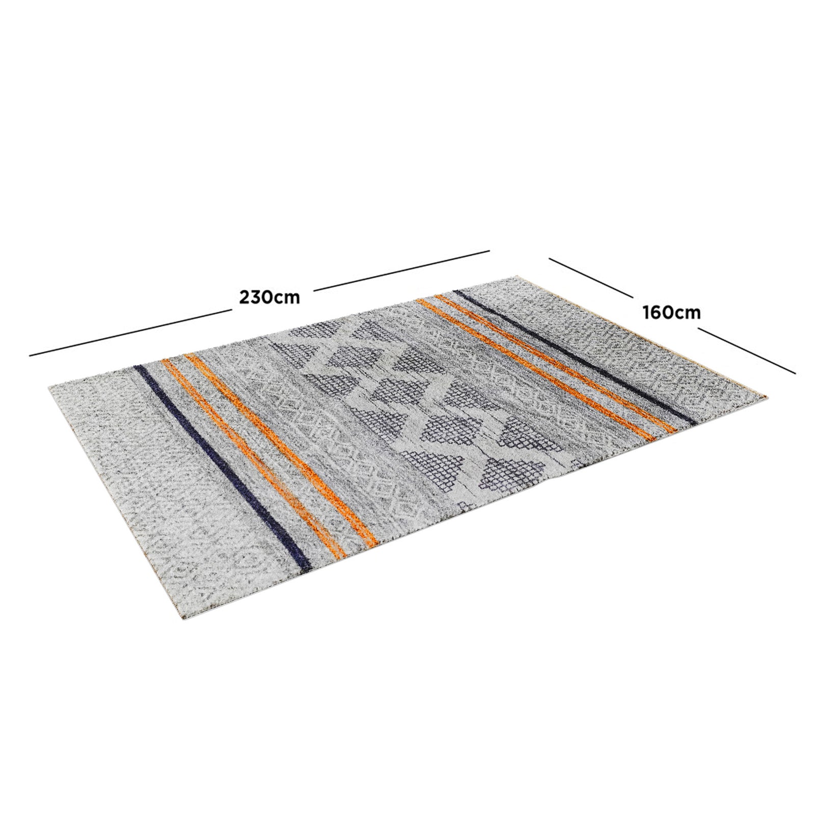 Close-up of Naomi Scandinavian Style Modern Rug 160x230cm, showcasing its intricate tribal-inspired print and textured surface, ideal for enhancing contemporary home aesthetics with its durable and stylish design.