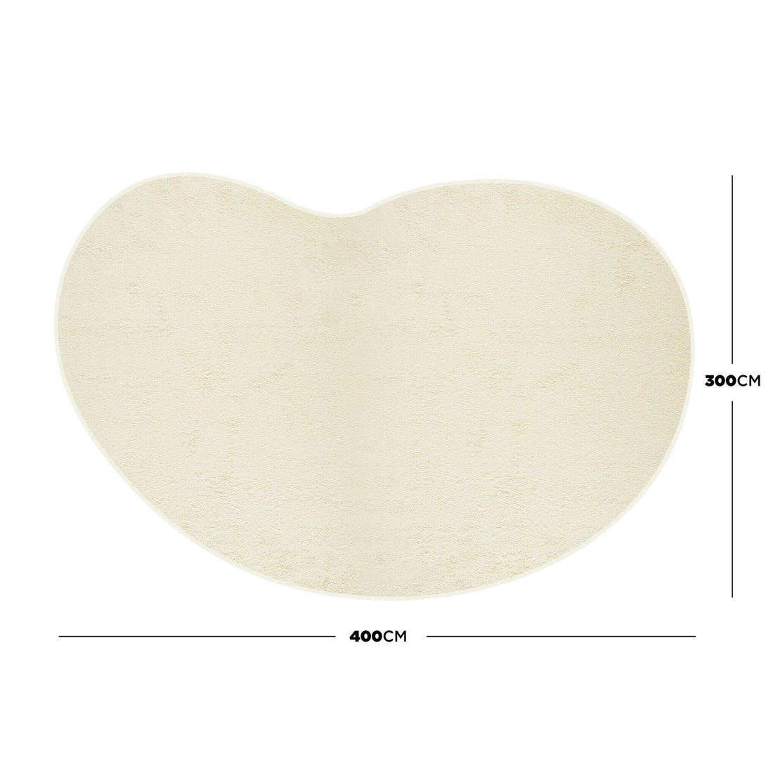 Parna Curved 300x400cm Large Soft Rug in Beige