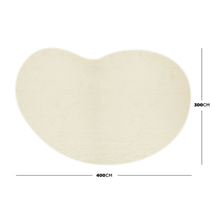 Parna Curved 300x400cm Large Soft Rug in Beige